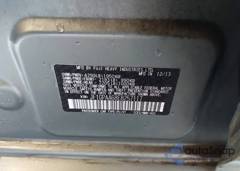 2014 Subaru Impreza Wagon 2.0I z USA, uszkodzony, nr VIN JF1GPAA68E8257117